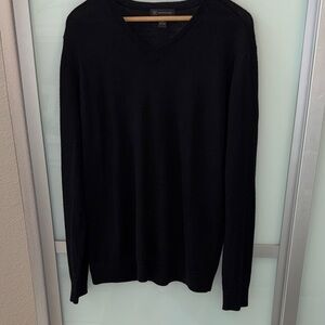 INC International Concepts Men's Classic Black V-Neck Lightweight Sweater